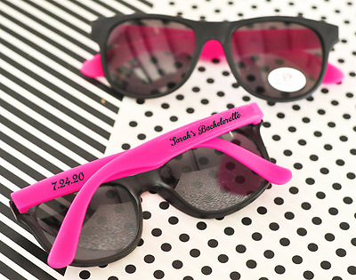 #ad 25 Personalized Sunglasses Pink Black Wedding Beach Outdoor Shower Party Favor