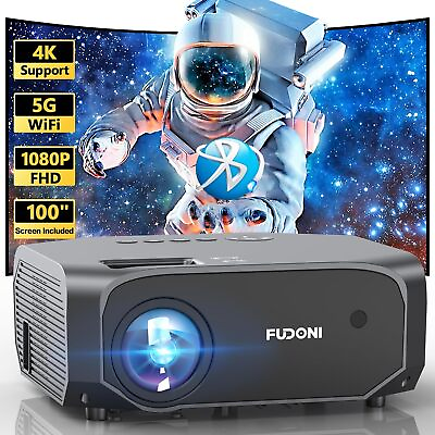 #ad 12000 Lumens 4K 1080P Projector WiFi Bluetooth Mini LED Home Theater with Screen