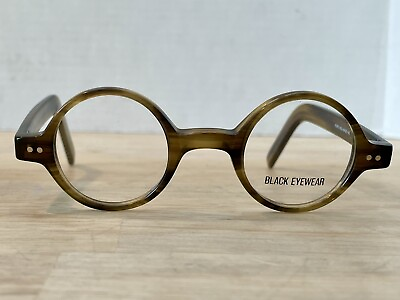 #ad BLACK EYEWEAR London Handmade Round Acetate Tortoise Eyeglasses POPS 40x25 145