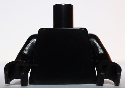 #ad Lego Black Minifig Monochrome Torso Plain Arms Hands