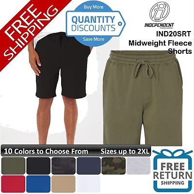 #ad Independent Trading Co. Men Midweight Fleece Shorts Up To 2XL IND20SRT