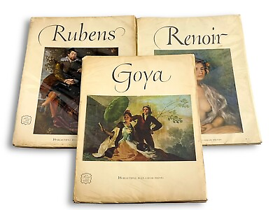#ad Abrams Art Book 16 Full Color Prints Each Renoir Goya Rubens 1952 54
