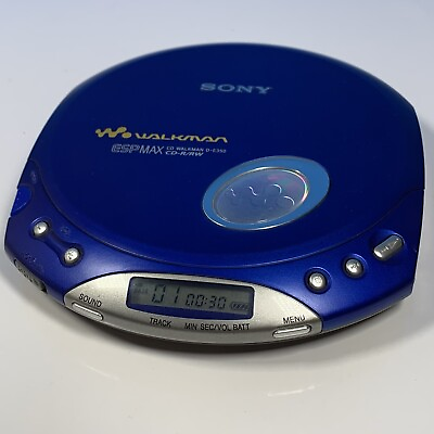 #ad Sony CD Walkman ESP Max D E350 Blue Portable CD Player Tested amp; Works