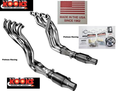 #ad 2#x27;#x27; Kooks stainless headers green catted pipes 2016 19 Cadillac CTS V 6.2 LT4