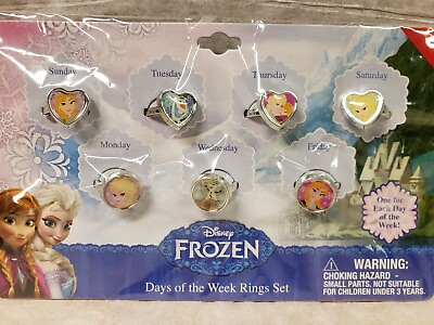 #ad DISNEY FROZEN Days of the Week 7 RINGS Set