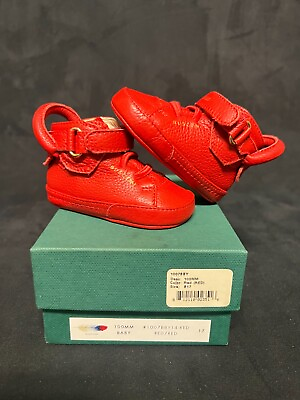 #ad BUSCEMI 100 MM 1007BBY14 B17 RED LEATHER BABY SHOES