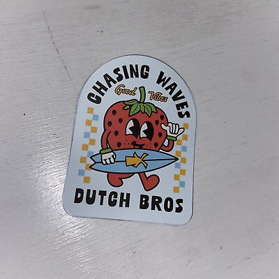 #ad *NEW Unreleased Strawberry Dutch Bros Sticker Chasing Waves 2024 May 17