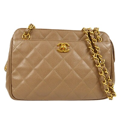 #ad Chanel Brown Caviar Shoulder Bag KK31748