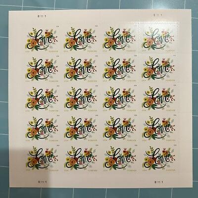 #ad Sheet of 20 Postage LOVE Flourishes Flowers Stamp Wedding Stamp Scott#5255 new