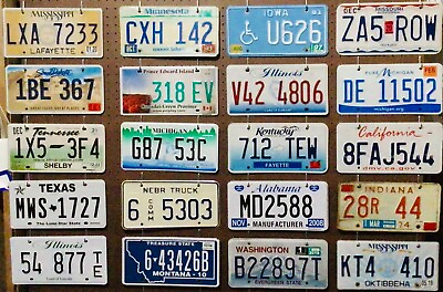 #ad Large lot colorful of 20 old license plates bulk many states low shipping