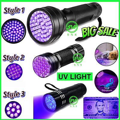 #ad UV Ultra Violet Flashlight Blacklight LED Lamp Torch 395 NM Inspection Tactical