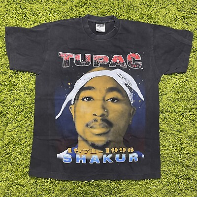 #ad Tupac Shakur Vintage 90#x27;s Reproduction Bootleg Rap Tee Memorial Makaveli Large