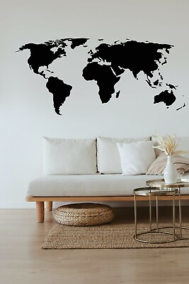 #ad World Map Travel Office Bedroom Living Wall Sticker Graphic Vinyl Home Kid décor