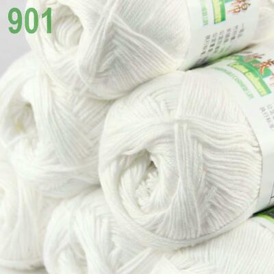 #ad AIPYARN 6SkeinsX50g Natural Smooth Bamboo Cotton Crochet Yarn Hand Knitting 01