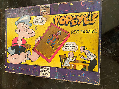 #ad POPEYE’S PEG BOARD 1934 KING FEATURES SYNDICATE INC WITH BOX