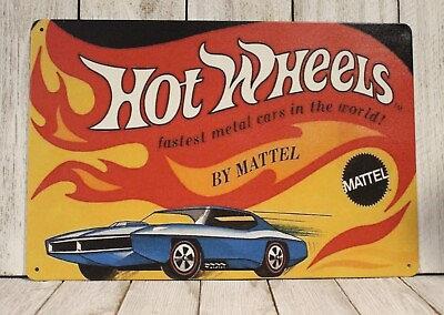 #ad Hot Wheels Tin Metal Sign Toy Cars Poster Garage Man Cave Authorized Dealer XZ