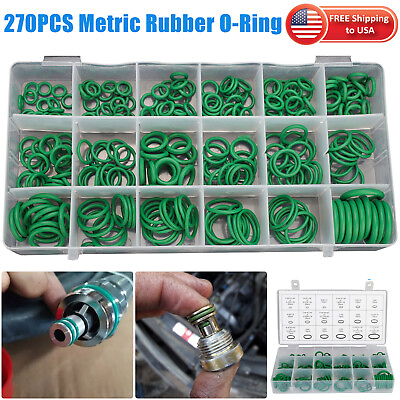 #ad 270Pcs Set Metric Rubber O Ring Washer Assortment Kit Gasket Automotive Seal BOX