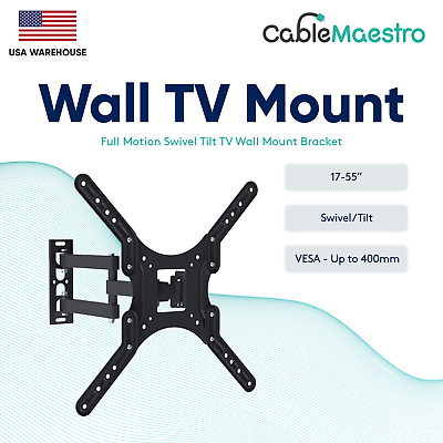 #ad Full Motion TV Mount Wall Bracket 17 27 32 37 42 43 46 50 55 inch LCD LED OLED