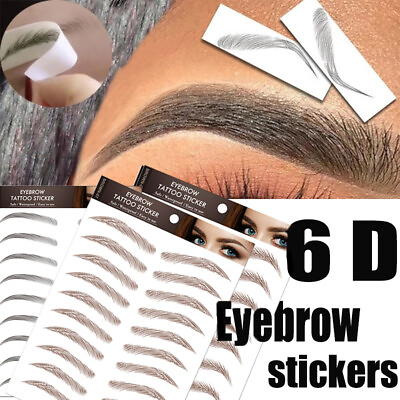 #ad 6D Hair like Eyebrow Tattoo Sticker False Eyebrows Waterproof Long Last Makeup