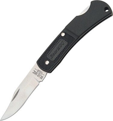 #ad Bear amp; Son Executive Lockback Folding Blade Lightweight Black Handle Knife 726