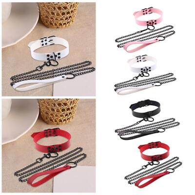 #ad Women Rope Necklace Choker Chain Circle Adjustable Collar Smooth Surface
