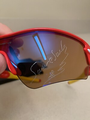 #ad #ad oakley radar sunglasses. Samuel Sanchez Edition . Red And Yellow