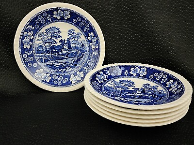 #ad Copeland Spode Made In England Blue Tower Saucer Blue White EACH