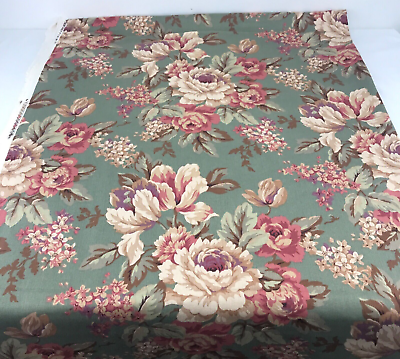 #ad Waverly Fabric Old Mill Inn Green Floral Fabric Wonderful Florals 3 yards 54quot;W