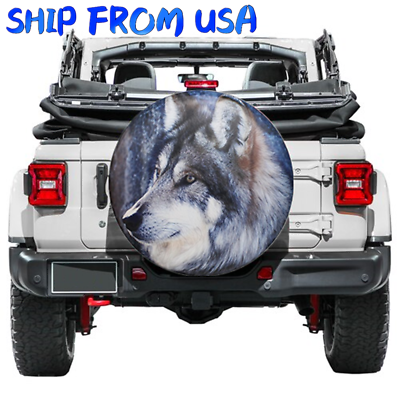 #ad Spare Tire Tyre Wheel Cover 14quot; Against sun rain Wolf Dust proof For Jeep Truck $20.47