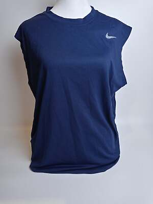 #ad Nike Mens Legend Dri Fit Sleeveless T Shirt Large Navy