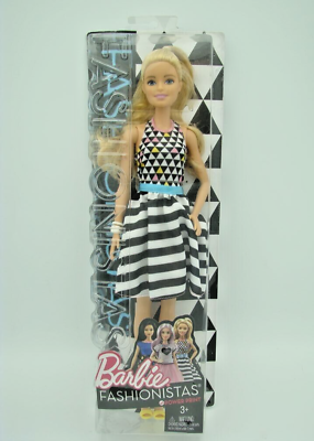 #ad 2016 Mattel Barbie Fashionistas #46 POWER PRINT Blonde Hair Blue Eyes NIB DMG