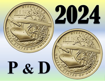#ad 2024 P amp;D American Innovation $1 Dollar Illinois US Mint UNC Set 2 coin