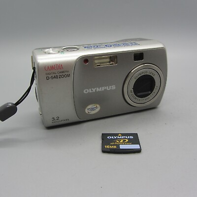 #ad Olympus Digital Camera Camedia D 540 Zoom 3.2MP Silver Tested