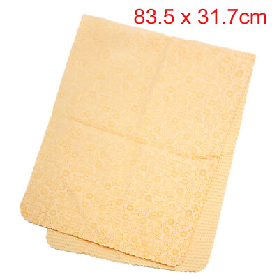 #ad 83.5 x 31.7cm Yellow Faux Chamois Leather Cleaning Cloth Hair Drying Towel