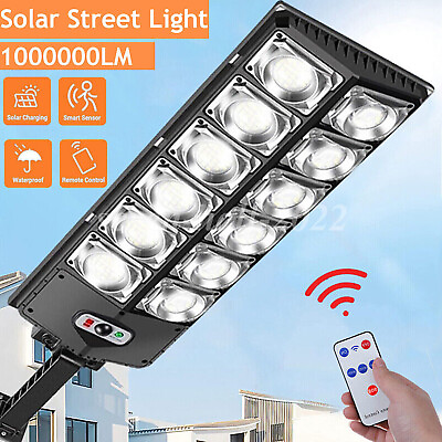 #ad Commercial 1000000LM LED Outdoor Dusk to Dawn Solar Street Light Road Area Lamp $30.99