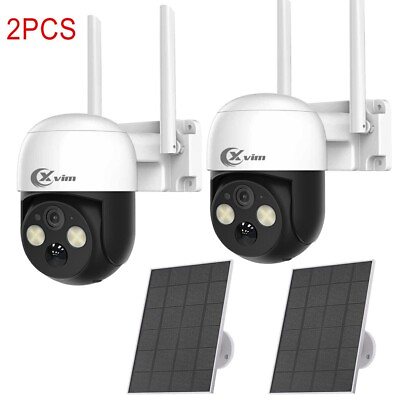 #ad 2Packs Wireless Outdoor Security Camera 4MP WiFi Solar Camera Color Night Vision