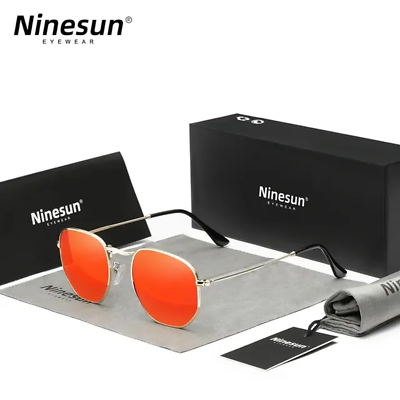 #ad Ninesun 2024 New Retro Reflective Sunglasses Men Sun Glasses Stainless Steel Uni