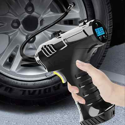 #ad 120W Handheld Car Tire Air Pump Gun Portable Electric Battery Digital Screen LED