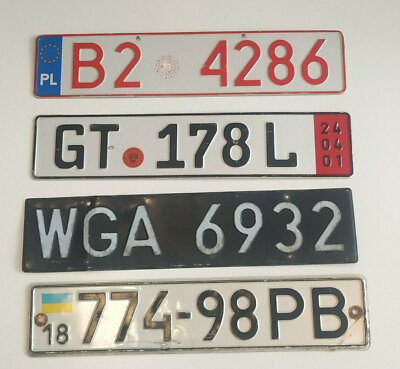 #ad License Plate Poland Germany Ukraine Set 4 Plates