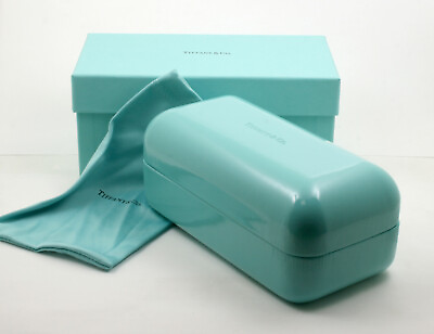 #ad Authentic Tiffany amp; Co ® Hard Blue Eyeglass Deep Case Box Dust Bag amp; Cloth NEW