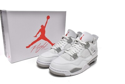 #ad New Size 7.5 12 Nike Air Jordan 4 Retro White Oreo Men#x27;s Shoes