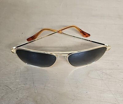 #ad Randolph Intruder 23 Karat Gold Aviator Sunglasses Made In America Grey Designer