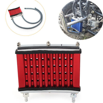 #ad Motorcycle Engine Oil Cooler Cooling Radiator Kit Fit 125CC 140CC 150CC ATV Red