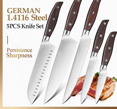 #ad 5pc Knife Set 1 Pc 8 ″ Chef Knife 1 Pc 7 ″ Santoku Knife 1 Pc 8 ″ Carving Knife