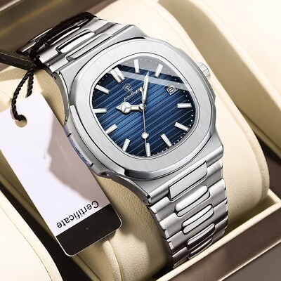 #ad Luxury Analog Men#x27;s Watch Waterproof Luminous Stainless Steel Quartz Wristwatch