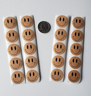 #ad 20 Happy Face Stickers Reward Stickers Smiley Face Stickers Kraft Smile Stickers