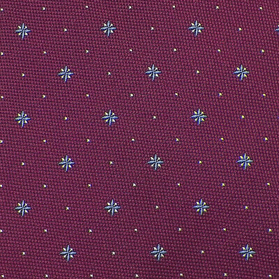 #ad PAUL SMITH Mens Berry Blue White GEOMETRIC Woven Silk Tie Italy NWT