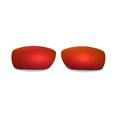 #ad Walleva Fire Red Polarized Replacement Lenses For Oakley Tinfoil Sunglasses