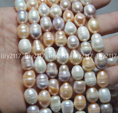 #ad Wholesale 11 12mm Multi Color South Sea Baroque Real Pearl Loose Beads 14.5quot;