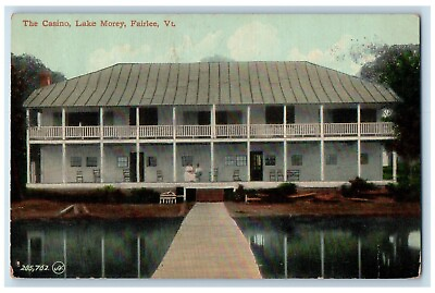 #ad 1912 Front View Casino Lake Morey Fairlee Vermont VT Antique Vintage Postcard